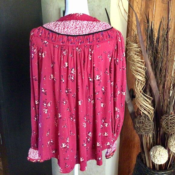 Free People Paloma Printed Blouse Sz XS - Picture 6 of 11